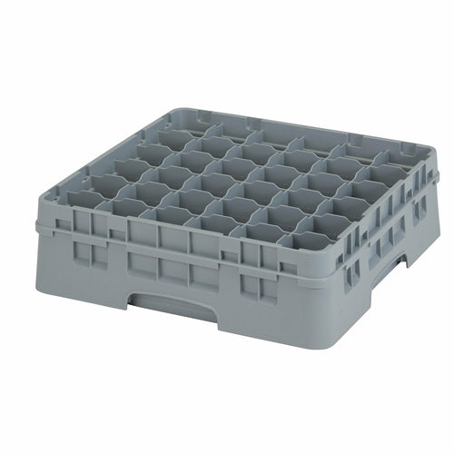 Cambro 36S418151 Camrack™ Glass Rack w/ (36) Compartments - (1) Gray Extender, Soft Gray-cityfoodequipment.com