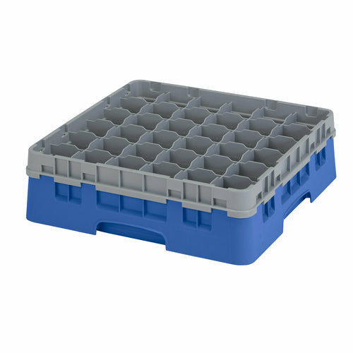 Cambro 36S418168 Camrack™ Glass Rack w/ (36) Compartments - (1) Soft Gray Extender, Blue-cityfoodequipment.com