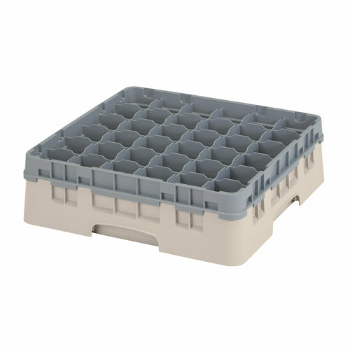Cambro 36S418184 Camrack™ Glass Rack w/ (36) Compartments - (1) Gray Extender, Beige-cityfoodequipment.com