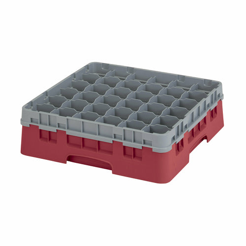 Cambro 36S418416 Camrack™ Glass Rack w/ (36) Compartments - (1) Gray Extender, Cranberry-cityfoodequipment.com