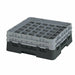 Cambro 36S434110 Camrack™ Glass Rack w/ (36) Compartments - (2) Gray Extenders, Black-cityfoodequipment.com