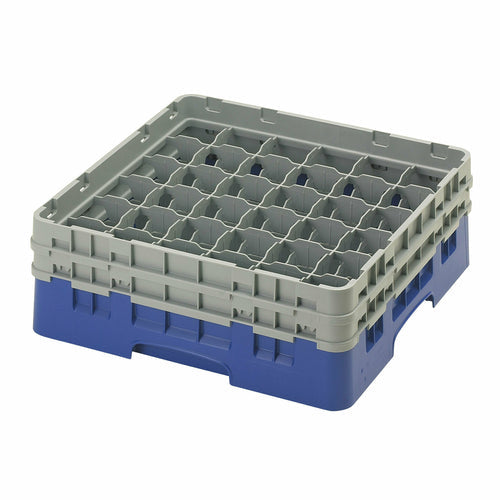 Cambro 36S434168 Camrack™ Glass Rack w/ (36) Compartments - (2) Gray Extenders, Blue-cityfoodequipment.com