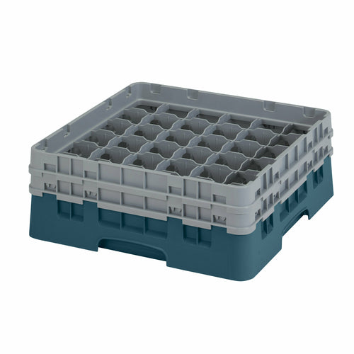 Cambro 36S434414 Camrack™ Glass Rack w/ (36) Compartments - (2) Gray Extenders, Teal-cityfoodequipment.com