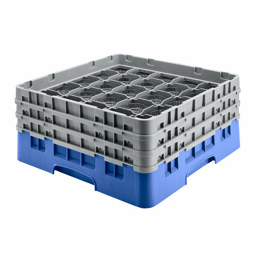 Cambro 36S534168 Camrack™ Glass Rack w/ (36) Compartments - (2) Gray Extenders, Blue-cityfoodequipment.com