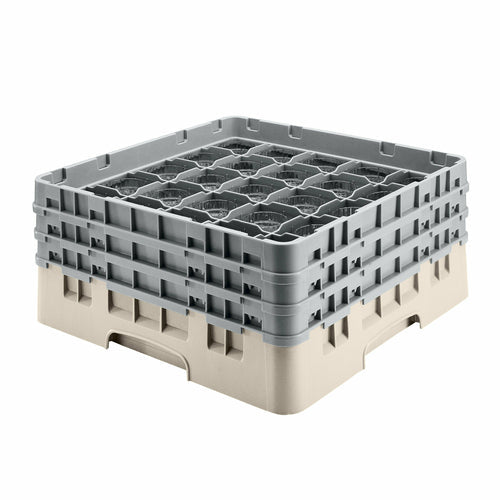 Cambro 36S534184 Camrack™ Glass Rack w/ (36) Compartments - (2) Gray Extenders, Beige-cityfoodequipment.com