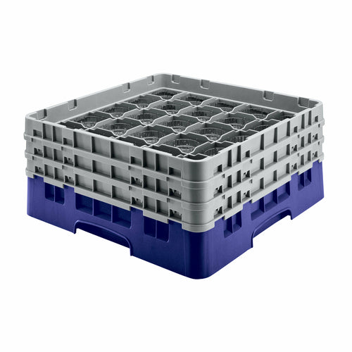 Cambro 36S534186 Camrack™ Glass Rack w/ (36) Compartments - (2) Gray Extenders, Navy Blue-cityfoodequipment.com