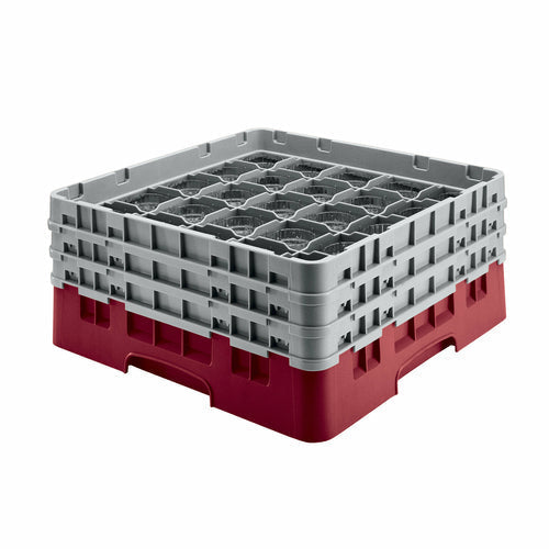 Cambro 36S534416 Camrack™ Glass Rack w/ (36) Compartments - (2) Gray Extenders, Cranberry-cityfoodequipment.com