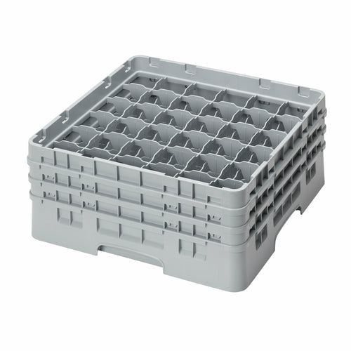 Cambro 36S638151 Camrack™ Glass Rack w/ (36) Compartments - (3) Gray Extenders, Soft Gray-cityfoodequipment.com