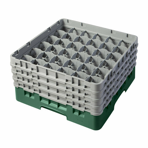 Cambro 36S800119 Camrack™ Glass Rack w/ (36) Compartments - (4) Gray Extenders, Sherwood Green-cityfoodequipment.com