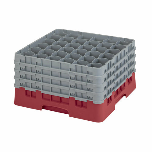 Cambro 36S900416 Camrack™ Glass Rack w/ (36) Compartments - (4) Gray Extenders, Cranberry-cityfoodequipment.com
