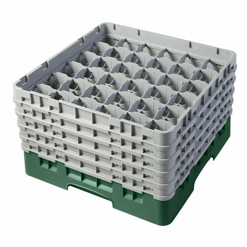 Cambro 36S958119 Camrack™ Glass Rack w/ (36) Compartments - (5) Gray Extenders, Sherwood Green-cityfoodequipment.com
