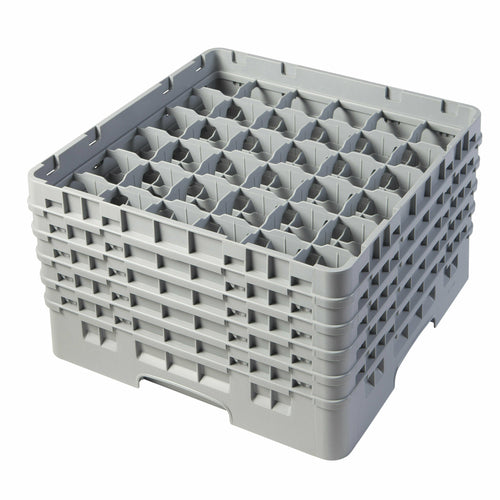 Cambro 36S958151 Camrack™ Glass Rack w/ (36) Compartments - (5) Gray Extenders, Soft Gray-cityfoodequipment.com