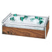 Cal-Mil 3702-12-49 Rectangular Ice Housing - 21 3/4"L x 13 1/2"W x 7 1/4"H, Wood/Chrome Frame-cityfoodequipment.com