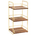 Cal-Mil 3704-3-46 2 Tier Display Stand w/ Adjustable Wood Shelves - 13"W x 12"D x 26"H, Brass-cityfoodequipment.com