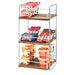 Cal-Mil 3704-3-49 2 Tier Display Stand w/ Adjustable Wood Shelves - 13"W x 12"D x 26"H, Chrome-cityfoodequipment.com