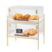 Cal-Mil 3706-1813-46 2 Tier Pastry Display w/ Hinged Doors - Brass Frame, Acrylic-cityfoodequipment.com