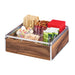 Cal-Mil 3707-49 9 Compartment Condiment Organizer - 12" x 12" x 4 1/2", Walnut/Chrome-cityfoodequipment.com