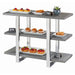 Cal-Mil 3708-83 3 Level Display Shelf - 32"L x 13 3/4"W x 25"H, Wood Shelves/Metal Frame-cityfoodequipment.com