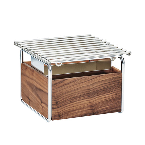 Cal-Mil 3711-49 12" Square Chafer Grill w/ Fuel Holder, Walnut/Chrome-cityfoodequipment.com