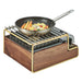 Cal-Mil 3712-46 Frame for Butane Stove - 14 1/4" x 12 3/4" x 7 1/4", Walnut/Brass-cityfoodequipment.com
