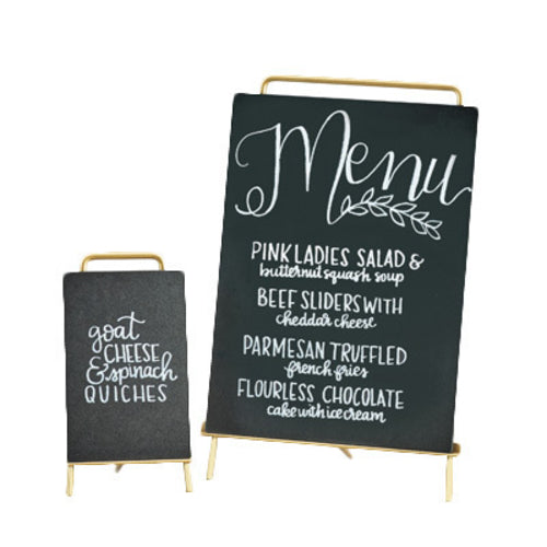 Cal-Mil 3717-811-46 Tabletop Chalkboard w/ Easel - 8 1/2"W x 11"H, Brass-cityfoodequipment.com