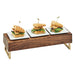 Cal-Mil 3724-46 Rectangular Display Riser - 20"L x 7"W x 6"H, Walnut/Brass-cityfoodequipment.com