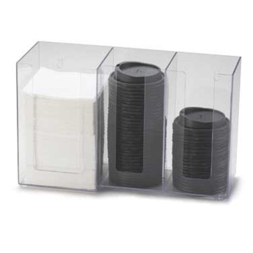 Cal-Mil 375-12 Lid Organizer w/ (2) 4" & (1) 5" Sections, Clear-cityfoodequipment.com