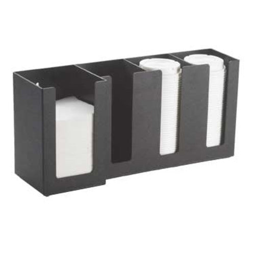 Cal-Mil 376-13 Lid Organizer w/ (3) 4" & (1) 5" Sections, Black-cityfoodequipment.com