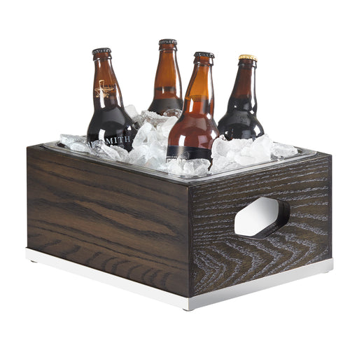 Cal-Mil 3800-10-87 Rectangular Ice Housing - 13 1/4"L x 11"W x 7 1/4"H, Oak Wood, Gray-cityfoodequipment.com