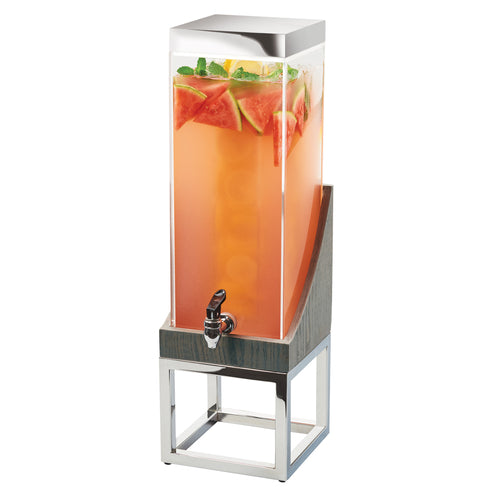 Cal-Mil 3804-3INF-83 3 gal Beverage Dispenser w/ Infuser - Plastic Container, Gray Oak/Silver Base-cityfoodequipment.com