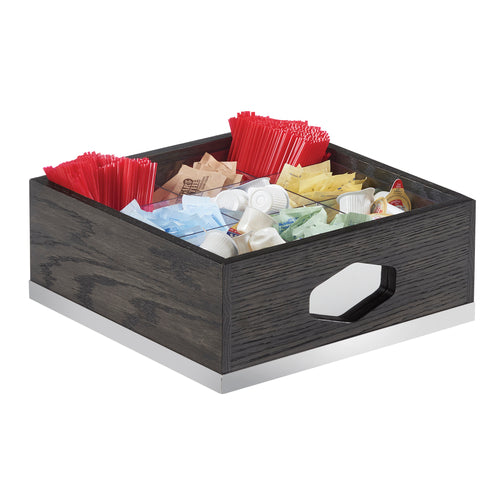 Cal-Mil 3809-87 Condiment Organizer w/ (9) Bins, 12" x 12" x 6", Dark Gray-cityfoodequipment.com