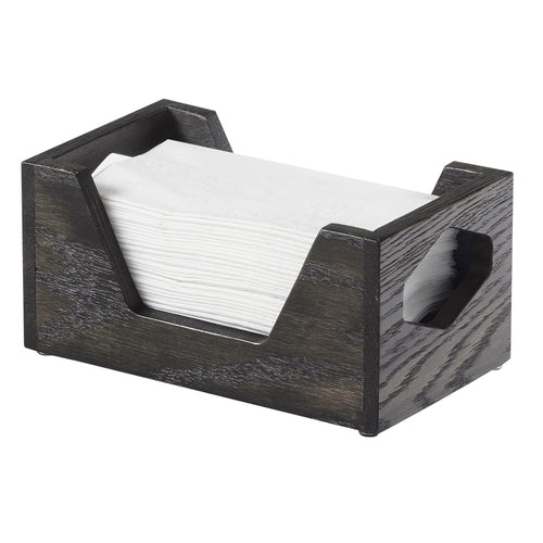 Cal-Mil 3810-87 Napkin Holder for 4" x 8" Napkins - Oak, Dark Gray-cityfoodequipment.com