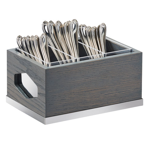 Cal-Mil 3811-83 Rectangular Silverware Caddie w/ (3) Sections, Ash-cityfoodequipment.com