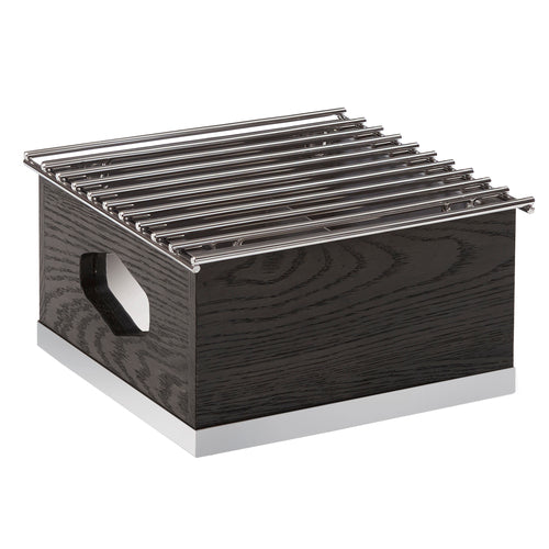 Cal-Mil 3814-87 Rectangular Chafer Alternative - 10 1/4" x 10" x 5 1/2" - Oak/Metal, Dark Gray-cityfoodequipment.com