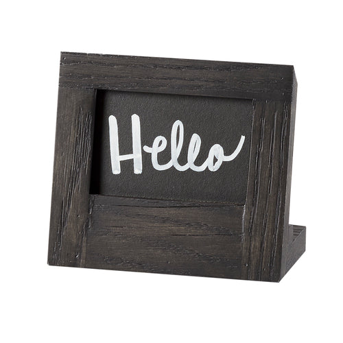 Cal-Mil 3818-23-87 Chalkboard Sign - 5"W x 4 1/4"H, Oak Frame, Dark Gray-cityfoodequipment.com