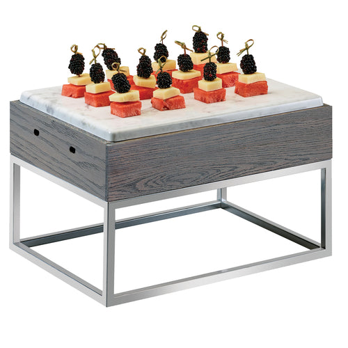 Cal-Mil 3822-9-83 Rectangular Display Riser w/ Melamine Top, 15" x 11" x 9 1/4", Gray-cityfoodequipment.com