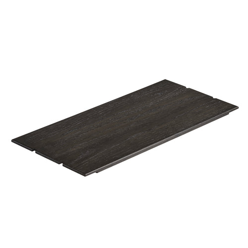 Cal-Mil 3826-1132-87 Rectangular Display Shelf - 11" x 32", Oak, Dark Gray-cityfoodequipment.com