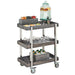 Cal-Mil 3834-83 Ashwood Beverage Serving Cart w/ (3) Shelves - 31"W x 20 1/8"D x 44"H, Metal/Gray Wood-cityfoodequipment.com
