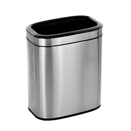 Alpine Industries ALP470-20L, 20 L / 5.3 Gal Gal Stainless Steel Slim Open Trash Can, Brushed Stainless Steel-cityfoodequipment.com