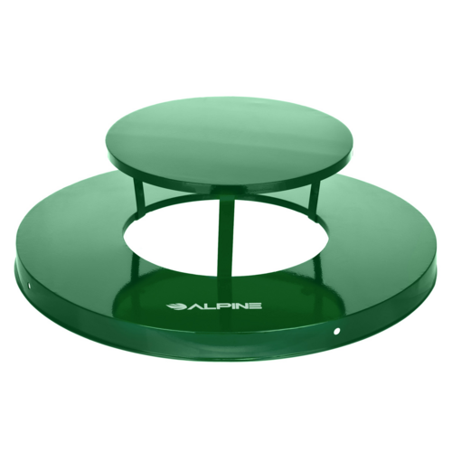 Alpine Industries ALP479-38-A-GRN, Rain Bonnet Lid for Outdoor Metal Waste Receptacle - 38 Gallon Green-cityfoodequipment.com