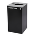 Alpine Industries ALP4450-KIT-BLK-M-CB, Square Recycling Bin 29 Gallons - Black Can, Mixed Opening Lid, for Cans/Bottles-cityfoodequipment.com