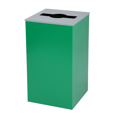 Alpine Industries ALP4450-KIT-GRN-M, Square Recycling Gin 29 Gallons - Green Can, Mixed Opening Lid-cityfoodequipment.com