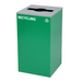 Alpine Industries ALP4450-KIT-GRN-M-REC, Square Recycling Bin 29 Gallons - Green Can, Mixed Opening Lid, for Recycling-cityfoodequipment.com