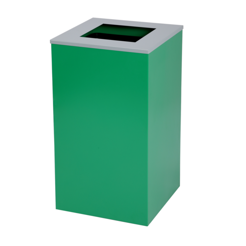 Alpine Industries ALP4450-KIT-GRN-S, Square Recycling Gin 29 Gallons - Green Can, Square Opening Lid-cityfoodequipment.com