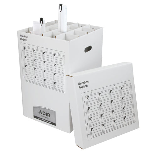 Adir Office ADI622, 25 in. Corrugated Cardboard 16 Roll File Upright Storage Cabinet-cityfoodequipment.com