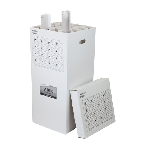 Adir Office ADI623, 37 in. Corrugated Cardboard 16 Roll File Upright Storage Cabinet-cityfoodequipment.com