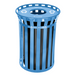 Alpine Industries ALP479-38-BLU, Outdoor Metal Recycling Receptacle - 38 Gallon Blue-cityfoodequipment.com