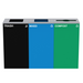 Alpine Industries ALP4450-BLK-KIT24, 87 Gal. 3-Stream Steel Blue Mixed, Green Compost, and Black Commercial Trash Can Station-cityfoodequipment.com