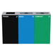 Alpine Industries ALP4450-BLK-KIT28, 87 Gal. 3-Stream Steel Blue Mixed, Green Compost, and Black Commercial Trash Can Station-cityfoodequipment.com