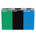 Alpine Industries ALP4450-BLK-KIT36, 87 Gal. 3-Stream Steel Blue Recycling, Green Compost, and Black Commercial Trash Can Station-cityfoodequipment.com